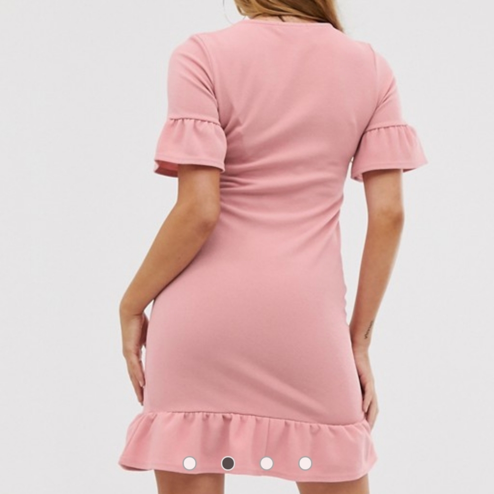 Pink Ruffle Shift Dress Size 6 - Picture 6 of 7